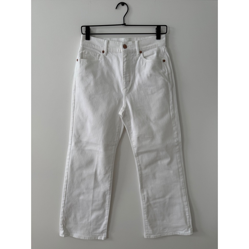 LOFT Denim White Wide Leg High Rise Jeans Size 26/2P Stretch Petite